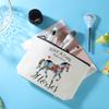 Azteoiz Horses Gifts Girls Horse Cosmetic Bag and 5 Piece Stickers Just a Horses-loving Girl Cowgirl Equestrian Travel Bag Cosmetic Bag Gifts Horse Cosmetic Bag Horseshoe Horse Gifts for Girls view 4