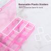 Cosics Small Compartment Organizer Case, 4PCS 15-Grid Adjustable Plastic Box with Dividers, Acrylic Fake Nail Charms Bead Rhinestone Jewelry Holder, Craft Screw Hardware Parts Empty Storage Container view 4