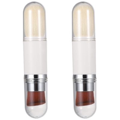 FOMIYES 2pcs Double-ended Telescopic Makeup Brush for Foundation and Concealer Versatile Blending Brush for Loose Powder for Daily Use and Travel for Teens and Makeup Enthusiasts