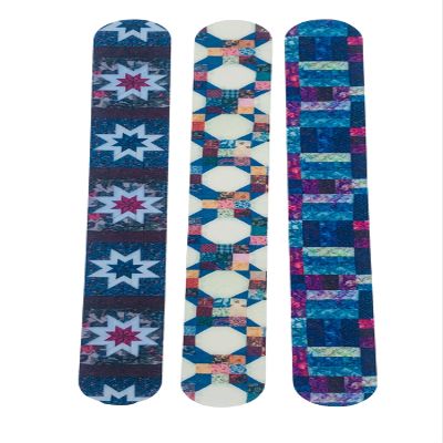 3 Pack Glass Beaded Nail File Set - Beauty Nail Filer for Shaping and Smoothing Toenails and Fingernails - Natural and Acrylic Nails Manicure and Pedicure Set for Women and Girls - Purple Quilts