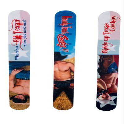 3 Pack Glass Beaded Nail File Set - Beauty Nail Filer for Shaping and Smoothing Toenails and Fingernails - Natural and Acrylic Nails Manicure and Pedicure Set for Women and Girls - Texas Cowboys