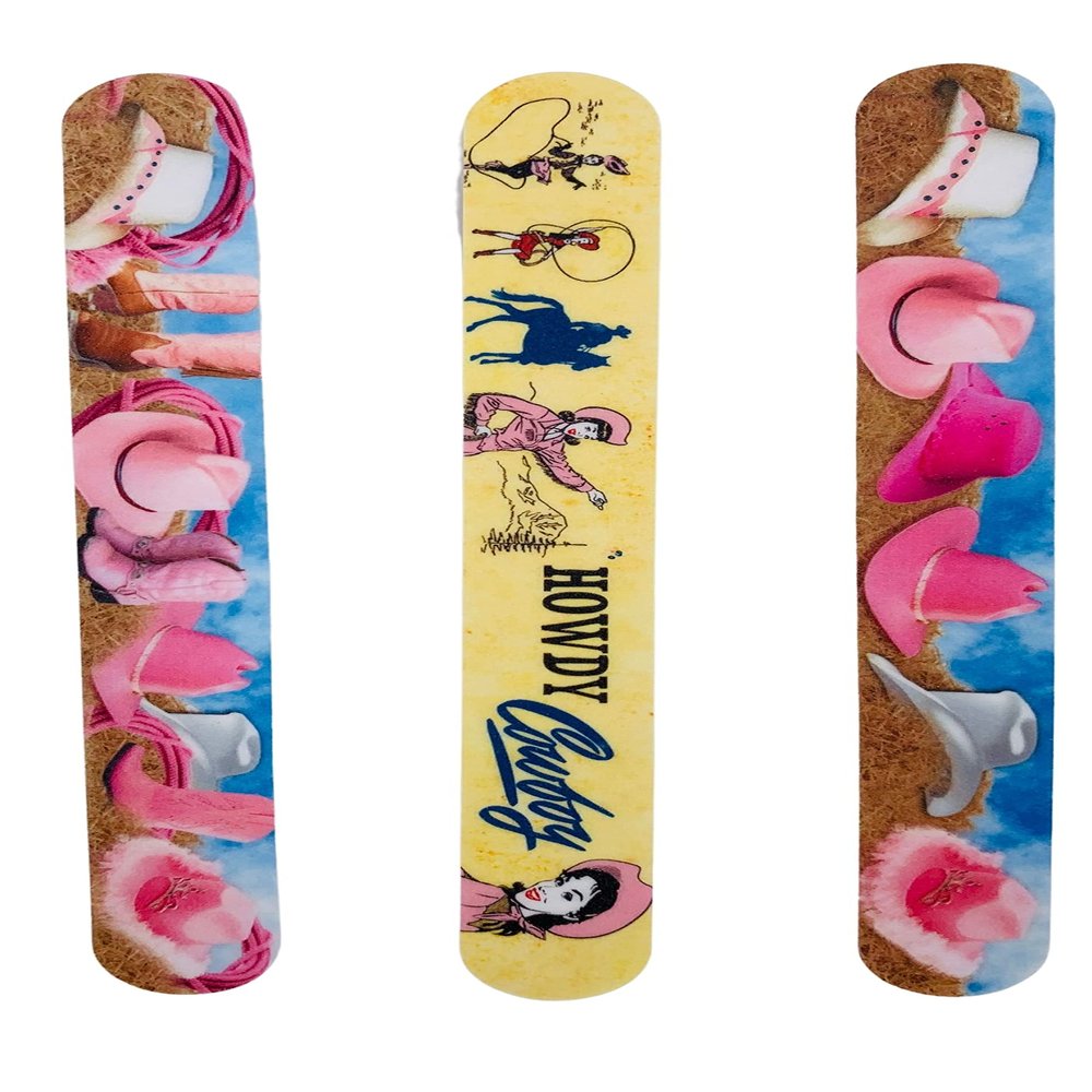 3 Pack Glass Beaded Nail File Set - Beauty Nail Filer for Shaping and Smoothing Toenails and Fingernails - Natural and Acrylic Nails Manicure and Pedicure Set for Women and Girls - Hats