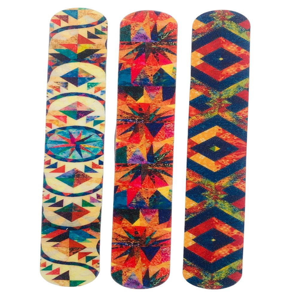 3 Pack Glass Beaded Nail File Set - Beauty Nail Filer for Shaping and Smoothing Toenails and Fingernails - Natural and Acrylic Nails Manicure and Pedicure Set for Women and Girls - Quilts