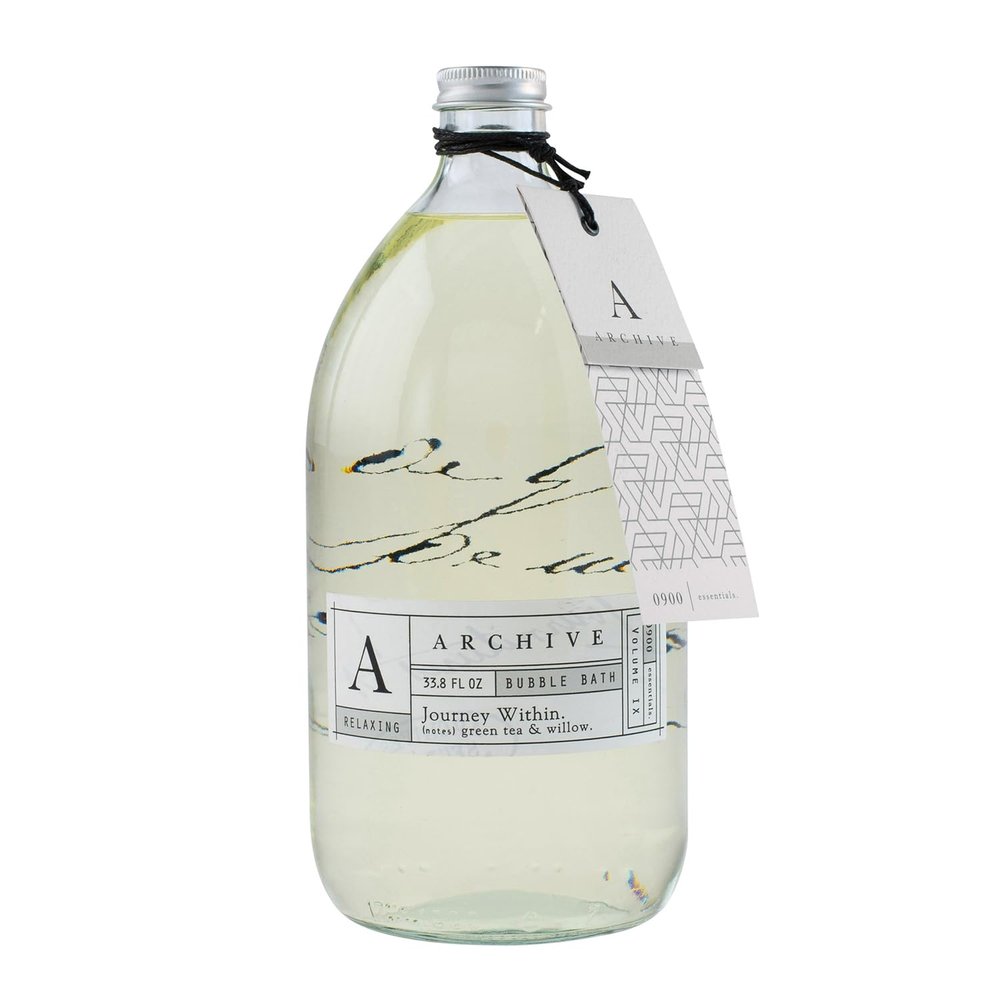 Archive Journey Within Bubble Bath for Adults, 33.8 fl. oz.  Green Tea & Willow Fragrance  Blend of Natural Oils, Refine Bath Bubbles for Women or Men, Adult Bubble Bath