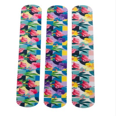 3 Pack Glass Beaded Nail File Set - Beauty Nail Filer for Shaping and Smoothing Toenails and Fingernails - Natural and Acrylic Nails Manicure and Pedicure Set for Women and Girls - Flamingos