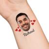Custom Heart Temporary Tattoos with Face Name Text, Personalized Temporary Tattoo with Face for Adults Couple Women Men Custom Name Tattoos for Birthday Bachelorette Party, 1 Set of 15 Pieces view 1