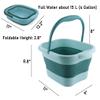 DoroSun Collapsible Foot Bath Soak Tub with Handle, Plastic Foldable Feet Spa Soaking Basin Bucket with Massager Acupoint for Washing, Pedicure Foot Care Bathtub Bowl Tools for Pain Relief, Green view 2