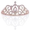 Andersons Cameo Perfect Rhinestone Tiara, 2 5/8 Inch Rose Gold Metal Crown with Clear Faux Diamonds for Prom, Homecoming Queen, Wedding Bridal Party, Sweet 16, Quinceaera, Birthday, Pageant, Theater Costume Accessory view 1