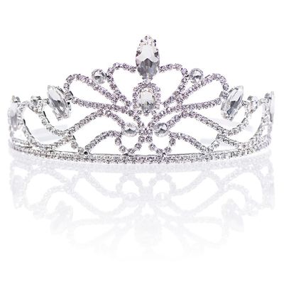 Andersons Ramona Tiara, 2-1/2 Inches High, Silver Rhinestone Crown, Prom Queen Tiara, Princess or Pageant Headpiece for Wedding, Homecoming, Quinceaera, Birthday, Sweet 16, School Dance, Winter Formal, Award, Costume, Party, Event