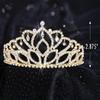 Andersons Gold Mirabella Tiara, 2-7/8 Inches High, Gold Rhinestone Crown, Prom Queen Tiara, Princess or Pageant Headpiece for Wedding, Homecoming, Quinceaera, Birthday, School Dance, Winter Formal, Award, Costume, Party, Event view 2