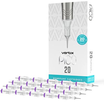 Vertix - Pico Membrane Cartridge Needles - 1 Round Liner - 0.25mm Long Taper - Maximize Ink Flow & Saturation (20 Count)