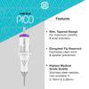 Vertix - Pico Membrane Cartridge Needles - 1 Round Liner - 0.38mm Long Taper Textured - Maximize Ink Flow & Saturation (20 Count) view 3