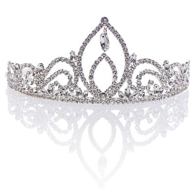 Anderson's Mary Clear Rhinestone Silver Tiara, 2.75 Inches, Women, Girls, Wedding Tiara, Queen Or Princess Prom Tiara Homecoming, Pageant, Wedding, School Dance, Award, Costume, Party, Event