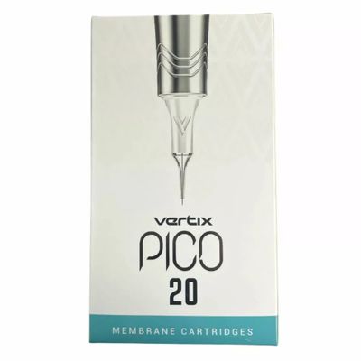 Vertix - Pico Membrane Cartridge Needles - 1 Round Liner - 0.33mm Long Taper - Maximize Ink Flow & Saturation (20 Count)