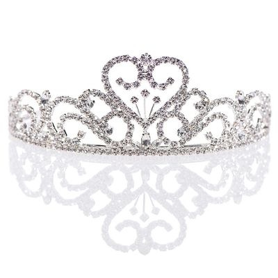 Anderson's Rowena Rhinestone Tiara, 2" High Silver Metal Crown with Sparkling Clear Rhinestones, Adjustable Fit & Removable Comfort Combs, Perfect for Prom, Homecoming, Weddings, Pageants, Quinceaeras, and Special Occasions