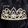 Andersons Adela Tiara, 2-1/4 Inches High, Gold Rhinestone Crown, Prom Queen Tiara, Princess or Pageant Headpiece for Wedding, Homecoming, Quinceaera, Birthday, School Dance, Winter Formal, Award, Costume, Party, Event view 2