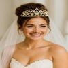 Andersons Adela Tiara, 2-1/4 Inches High, Gold Rhinestone Crown, Prom Queen Tiara, Princess or Pageant Headpiece for Wedding, Homecoming, Quinceaera, Birthday, School Dance, Winter Formal, Award, Costume, Party, Event view 4