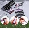 BS-MALL Makeup Brushes Premium Synthetic Foundation Powder Concealers Eye Shadows 14 Pcs Purple for Makeup Beginner or Professional with Travel Case view 2