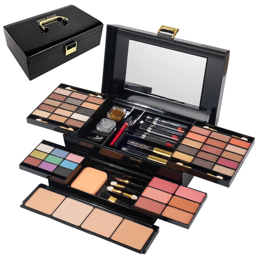 Joyeee All-in-One Makeup Gift Set Carry All Makeup Kit Women Full Kit With Makeup Bag Concealer Lipgloss Lipstick Blush Foundation Face Powder Eyeshadow Palette Cosmetic Palette #8