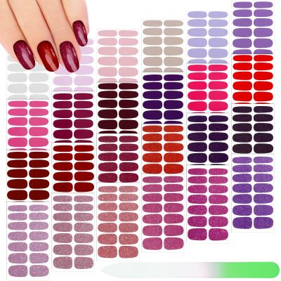 Maitys 336 Pcs 24 Sheets Full Wrap Nail Sticker Polish Strip,Stylish Style