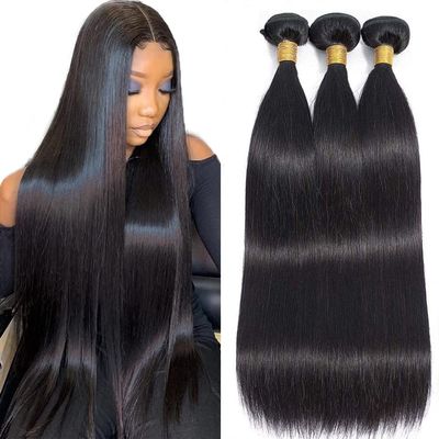 10A Brazilian Straight Human Hair Bundles 30 30 30 Inch 100% Unprocessed Virgin Straight Weave 3 Bundles Deals Human Hair
