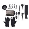 LALAFINA Hair Dyeing Kit with Brush Bowl Earmuffs Gloves and Cape Essential Accessories for Professional and Home Use Lightweight and Convenient Black view 1