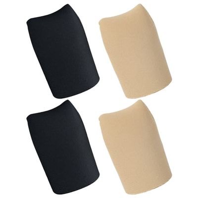 minkissy 2pairs Closed Toe Caps Soft Fabric Toe Protectors with Silicone Lining for Runners Blister Prevention and Comfort Suitable for Sports and Daily Use Skin Tone