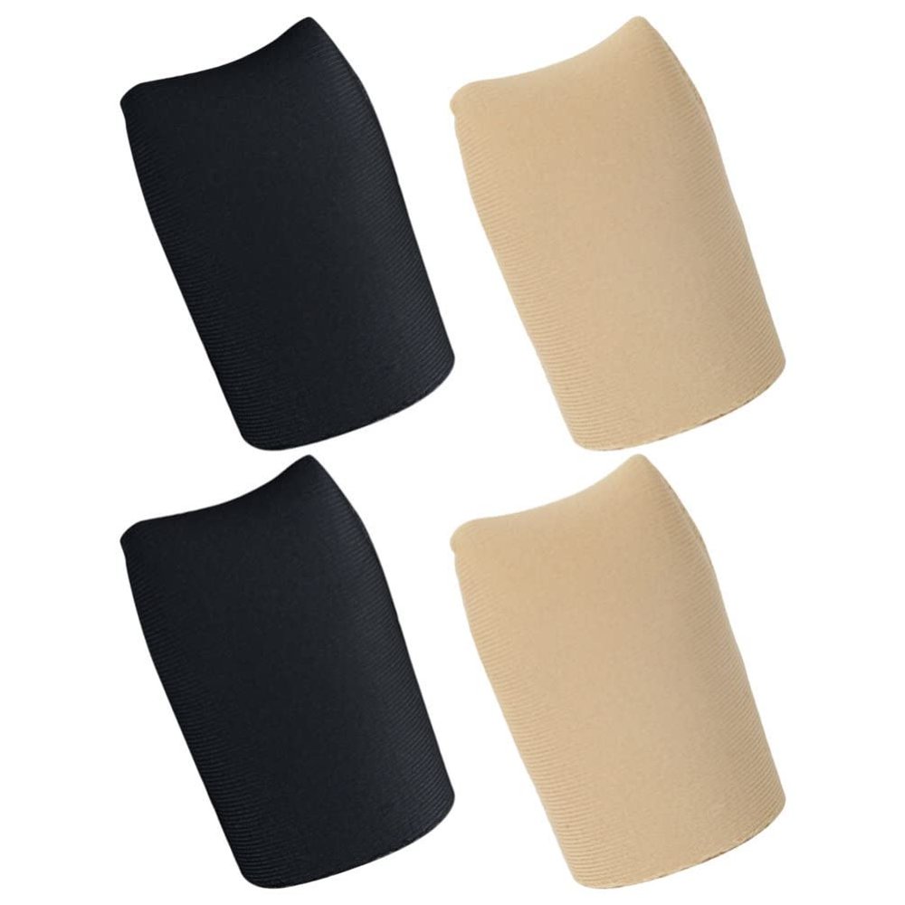 minkissy 2pairs Closed Toe Caps Soft Fabric Toe Protectors with Silicone Lining for Runners Blister Prevention and Comfort Suitable for Sports and Daily Use Skin Tone