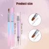 3pcs Nail Art Clean Up Brushes, Painting Tools With Round & Angled Head Silicone Acrylic Brush, Dotting Pen for Design, Cleaning Polish Mistake on Cuticles view 2