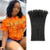 0.6 cm Width 10 Inch 30 Strands Human Hair Loc Extensions, Natural Black 100% Full Handmade Permanent Real Human Hair Dreadlock Extensions for Women/Men/Kids Can Be Dyed Bleached Curled Twisted view 1