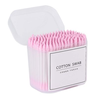 FOMIYES 2packs Disposable Cotton Buds Double-headed Makeup Swabs for Cleaning Ear Care and Beauty Application Color for Home and Travel Random Style