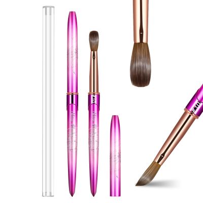 Shine Chance Acrylic Nail Brush Size 10, 100% Real Kolinsky Art Nail Brush for Acrylic Powder Application, Handmade Women Manicure Nail Extension Tool for Professional DIY Home Salon and Beginners
