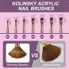 Shine Chance Acrylic Nail Brush Size 10, 100% Real Kolinsky Art Nail Brush for Acrylic Powder Application, Handmade Women Manicure Nail Extension Tool for Professional DIY Home Salon and Beginners view 4