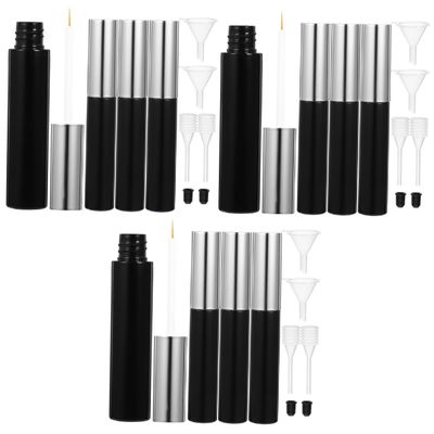 Beaupretty 12pcs Eyeliner Tube Set with Funnels and Pipettes Refillable Containers for Eyelash Grow Oil for Travel and Makeup