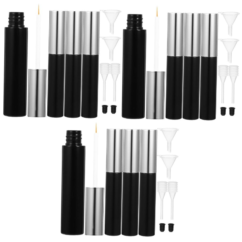 Beaupretty 12pcs Eyeliner Tube Set with Funnels and Pipettes Refillable Containers for Eyelash Grow Oil for Travel and Makeup