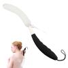 Shower Body Brush Skin Exfoliating Curved Back Scrub Brush Massage Bath Brush Extra Large Curved Handle European and American Hand-Shaped Removable Bold Long Handle Back Washer (Black-White) view 1