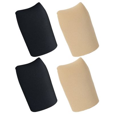 minkissy 2pairs Silicone Toe Sleeves Fabric Closed Toe Caps for Blisters Calluses and Bunions Breathable Gel Lining Comfortable Fit for Everyday Shoes Skin Tone