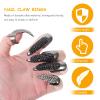 Beaupretty 10pcs Punk Fingertip Claw Ring Rhinestone Nail Accessories for Halloween Costume Cosplay and Performance Smooth Edges Unique Design view 3