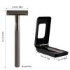 Double Edge Safety Razor Heavy Duty Long Handle Safety Razor with 16 Blades, Shaving Razor with a Delicate Storage Box,Fits All Double Edge Razor Blades(Matt Gold) view 2