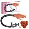 Practice Hand for Acrylic Nails, Professional Nail Practice Hand Nail Training Hand, Flexible Moveable False Fake Mannequin Hand for Nails Art Practice Display with 100Pcs Brown Fake Nail Tips view 1