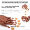 Practice Hand for Acrylic Nails, Professional Nail Practice Hand Nail Training Hand, Flexible Moveable False Fake Mannequin Hand for Nails Art Practice Display with 100Pcs Brown Fake Nail Tips view 2