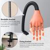 Practice Hand for Acrylic Nails, Professional Nail Practice Hand Nail Training Hand, Flexible Moveable False Fake Mannequin Hand for Nails Art Practice Display with 100Pcs Brown Fake Nail Tips view 3