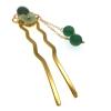 MIAO WU Jade Flower Hair Pins Women Girls Hair Stick,Retro Hanfu U Shape Chopsticks Hair Styling Hair Making Accessories Headwear 3.5inch view 3