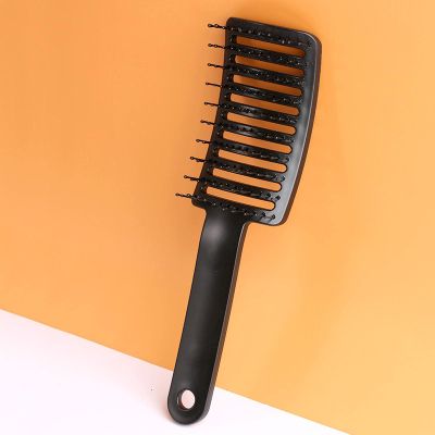 PVBOX Big Curved Comb Fluffy Hair Comb Shape Smooth Hair Comb Curved Wide Teeth Curly Hair Rib Comb Blackribbendcomb