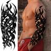 Totem Tribal Temporary Tattoo Sleeves, Full Arm Large Polynesian Hawaiian Tribal Fake Tattoos Sleeve For Men Women Adult, Black Viking Maori Temp Tatoo Sticker Leg Body Art Makeup, 6-Sheet view 3