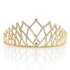 Anderson's Gold Isadora Rhinestone Tiara, 2 " High Gold Metal Crown with Sparkling Clear Rhinestones, Adjustable Fit & Removable Comfort Combs, Perfect for Prom, Homecoming, Weddings, Pageants, Quinceaeras, and Special Occasions view 1