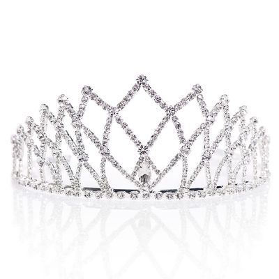 Anderson's Isadora Rhinestone Tiara, 2 " High Silver Metal Crown with Sparkling Clear Rhinestones, Adjustable Fit & Removable Comfort Combs, Perfect for Prom, Homecoming, Weddings, Pageants, Quinceaeras, and Special Occasions