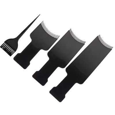 KALLORY 4pcs Hair Coloring Kit Dye Brush and Highlighting Board Professional Hair Tint Tool for Easy Diy Coloring for Home and Salon Use