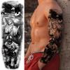 Military Temporary Tattoo Sleeves, Full Arm Large War Soldier Fake Tattoos Sleeve For Men Women Adult, Black Long Lasting Patriotic Warrior Temp Tatoo Sticker Leg Body Art Makeup, 6-Sheet view 3