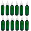Natural Farms 4 oz Green Boston Plastic Bottles -12 Pack Empty Bottle Refillable - BPA Free - Essential Oils - Aromatherapy | White Twist Top Caps - Made in the USA view 1